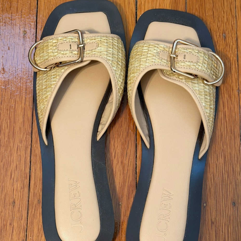 J.Crew Callie Faux Raffia Sandals | Size 8.5 | NWOT